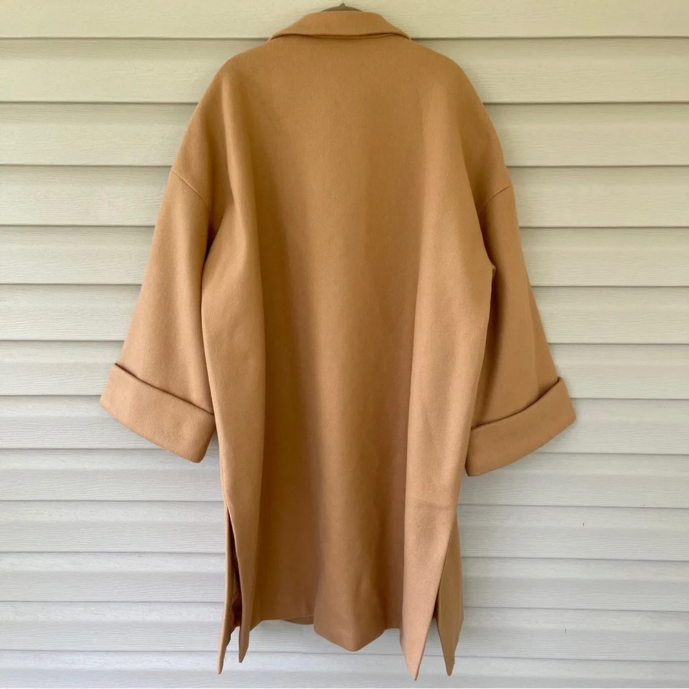 LBLC The Label Women's Camel Color Oversized Coat Size Small